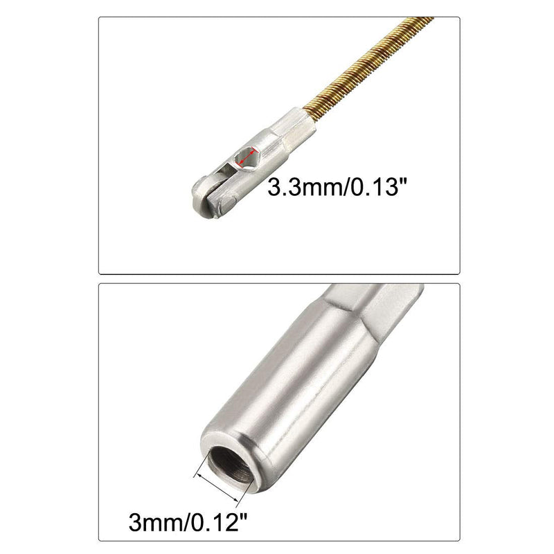 uxcell 2PCS 170mm/6.69inch Flexible Fish Tape Replacement Leader Wire Cable Puller with Roller for 3mm Fish Tape Wire Puller