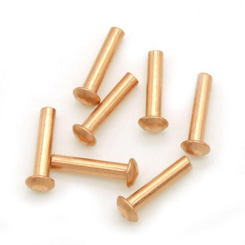 100 Pieces Round Head Solid Rivets Fasteners Copper Rivets (M3x14) M3x14