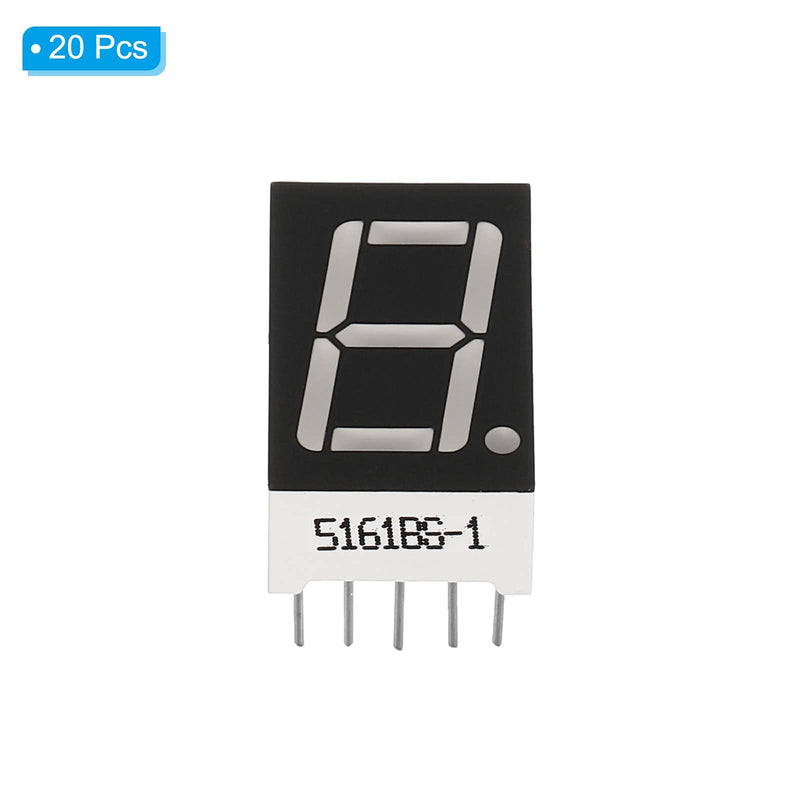 PATIKIL LED Display Digital Tube, 20 Pack Common Anode 7 Segment 10 Pin 1 Bit 2.1V 0.56" Digit Height LED Display Module for Electronic Driver Board, Red