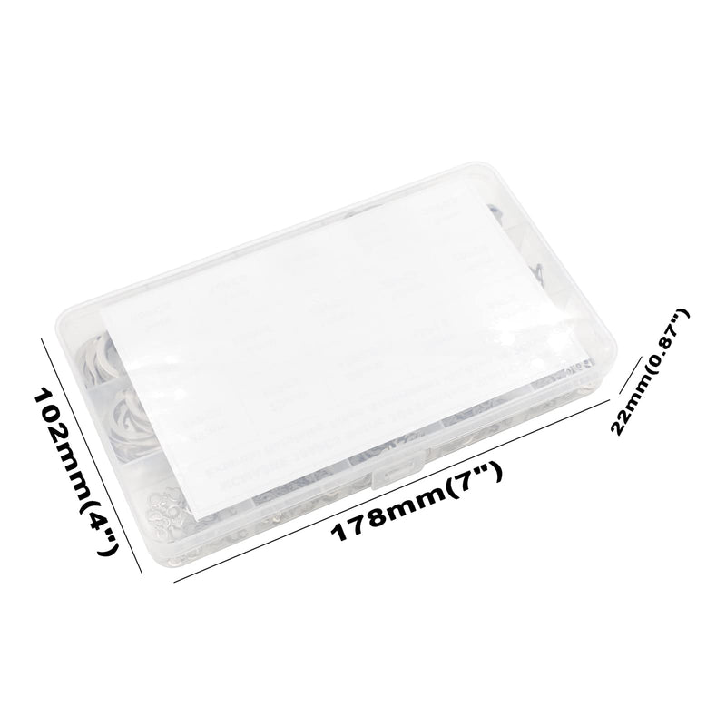380PCS Metric 4mm-28mm 304 Stainless Steel C-Clips External Retaining Rings Assortment Kit