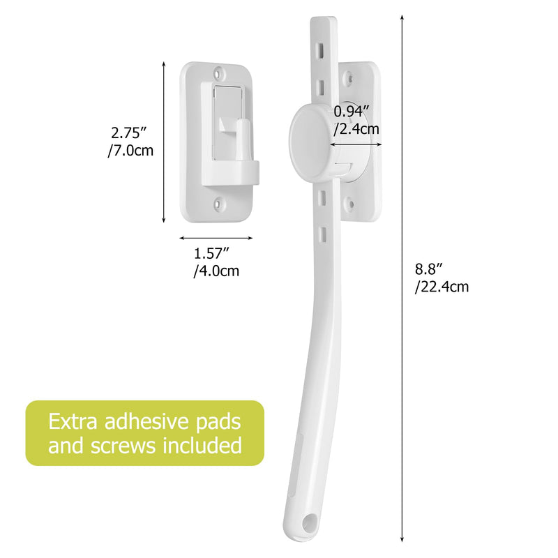 CLYMENE Door Stopper and Latch for Cats, Extra Large Adjustable Cat Door Holder Latch - Keeps Dogs Out of Litter Box & Feeding Area – Tool-Free Installation, White
