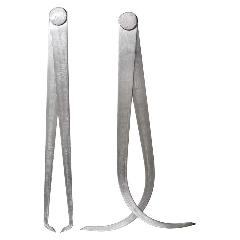 Yoohey 8" Stainless Steel Inside Outside Caliper Set Bent-Leg and Straight-Leg Inside Outside Caliper Tools Set for Measuring Pottery Clay Ceramic Sculpture 1Pair 8"