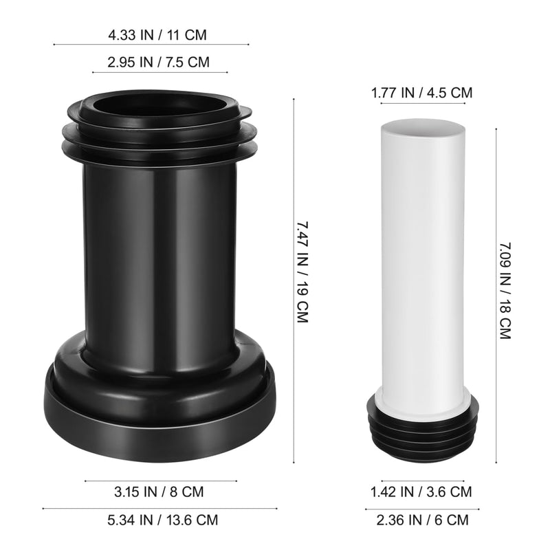 Wall Hung Toilet Connector Parts 2pcs Wall Hung Toilet Drain Pipe Plastic Toilet Connecting Pipe Rear Discharge for Bathroom