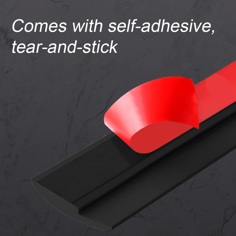 Floor Transition Strip Self Adhesive,PVC Carpet to Tile Flooring Transition Strip,Vinyl Flexible Flooring Transition Strip for Carpet Threshold Transition Strip (Black, 5mm/10FT) Black