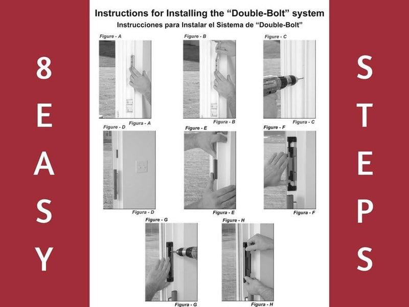 Double Bolt Lock for Sliding Glass Doors - Newly Patented - Advanced Technology to Keep Your Family Safe and Secure - High Security Lock - Virtually Burglar Proof (Black) Black Double Bolt Lock