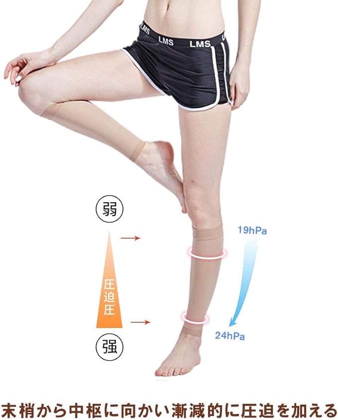 Elastic Stockings Compression Socks Compression Pressure 15-21mmHg 2 Colors 5 Sizes Men Women (Black, L) - NewNest Australia