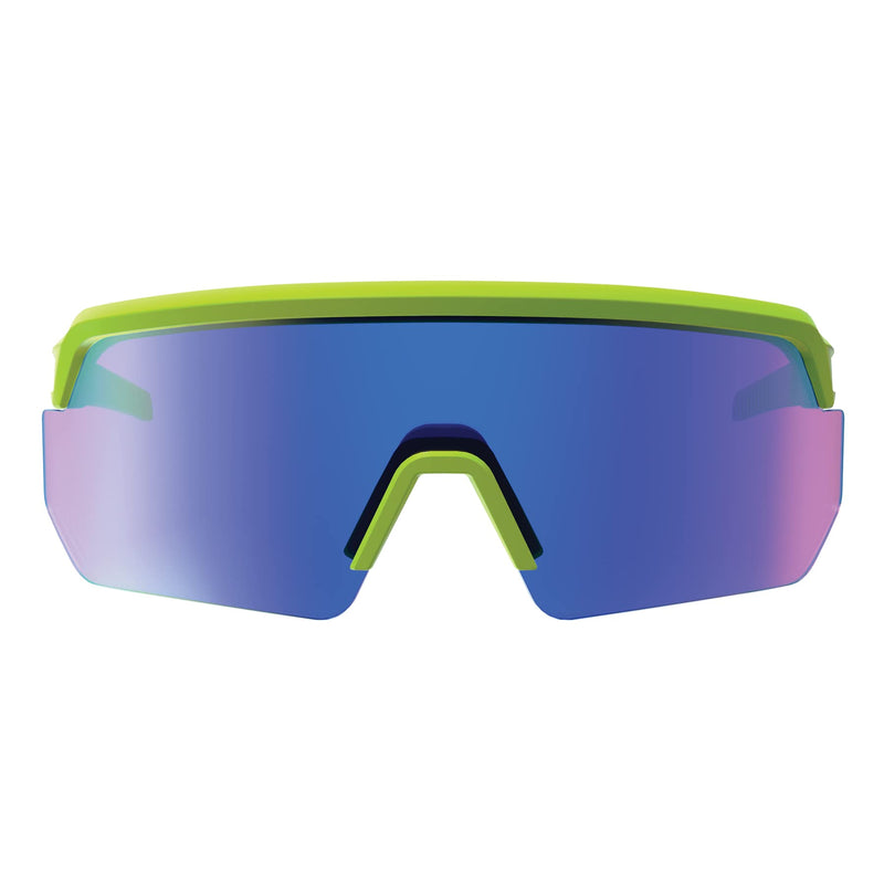 Ergodyne Skullerz AEGIR Safety Sunglasses, Mirrored Lens, ANSI z87.1 Lime Frame, Blue Mirror Lens