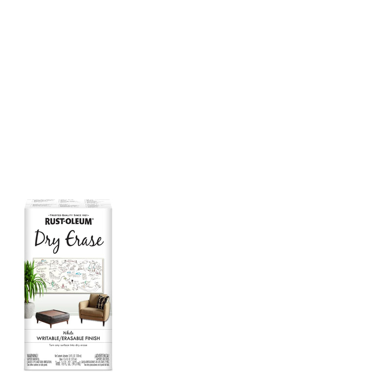 Rust-Oleum Dry Erase White Brush-On Paint Kit 16 Fl Oz (Pack of 1)