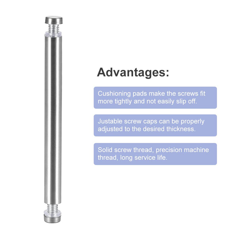 uxcell 1/2 Dia x 5-1/4"(12x134mm) Double Head Standoff Screws Acrylic Glass Nails 4pcs 134mm