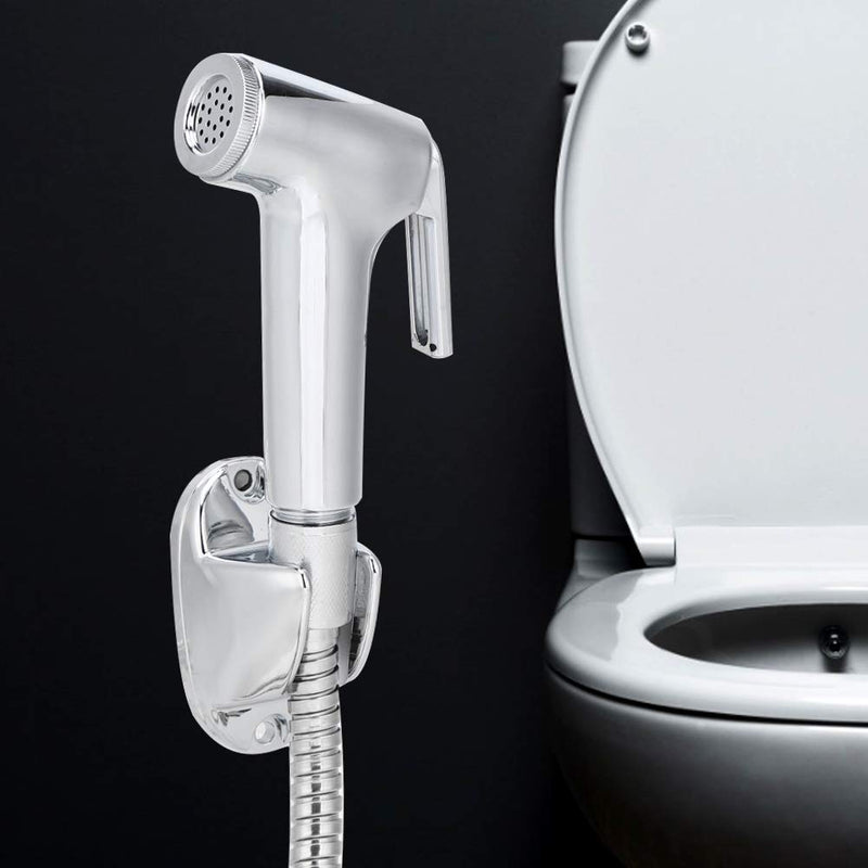Bidet Sprayer, 3Pcs/Set Electroplating Toilet Sprayer ABS Spray Bracket Hose Kit Handheld Bathroom Accessories