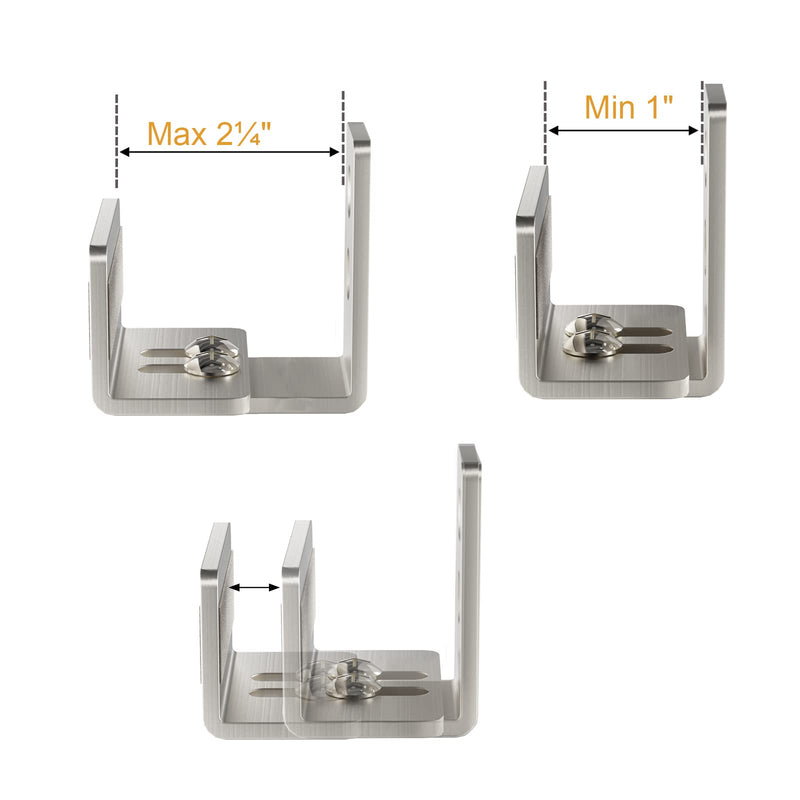 EaseLife Sliding Barn Door Bottom Floor Guide,U Shape,Flexible Adjustable Fit Distance,Flush Flat Bottom Design,Wall Mount System,for Door & Cabinet,Brushed Nickle,2 Pack 2 Pieces Nickel