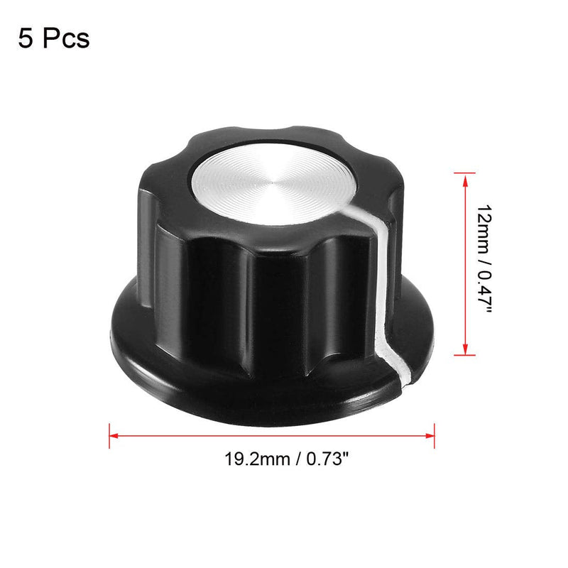 uxcell 5Pcs Speaker Control Knob Power Amplifier Knob Black 19mm Dia Rotary Knobs for 6.4mm Dia. Shaft Potentiometer with Set Screw