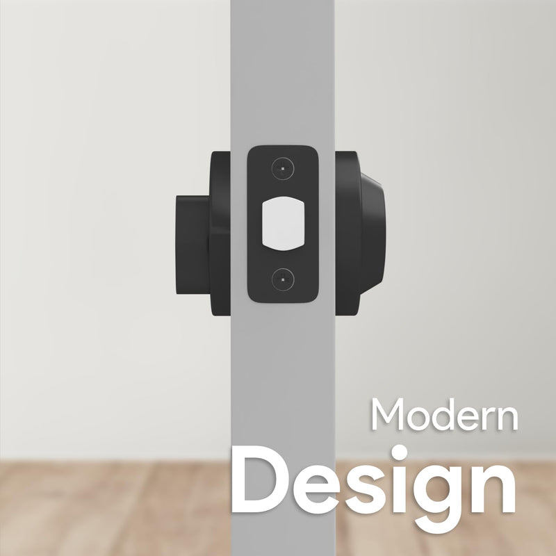 Mega Handles - Ronn Entrance Deadbolt I Deadbolt for Entry Lever Door Handle - Heavy Duty Round Lock for Left or Right-Handed Doors - Interior/Exterior - Matte Black 1
