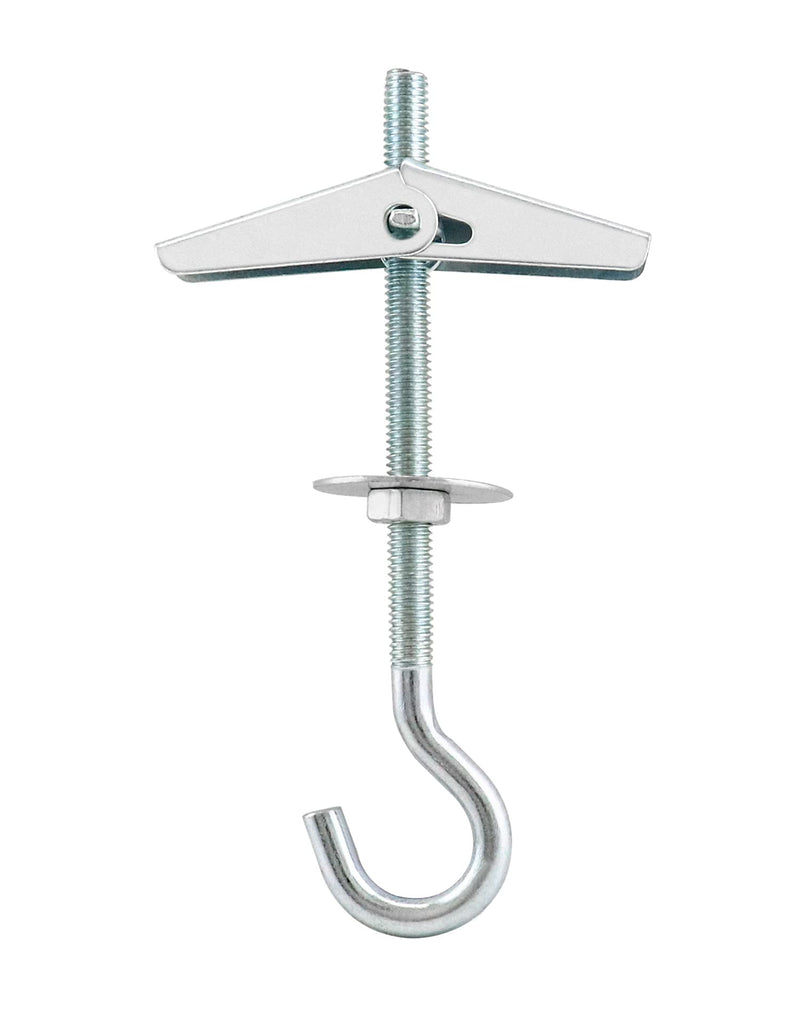 QWORK Ceiling Hooks, 12 Packs 3-9/16" Spring Toggle Wing Bolts Wall Fixing Heavy Duty Pothook for Hanging Plants, Swag Hooks Plant Hooks Toggle Hooks