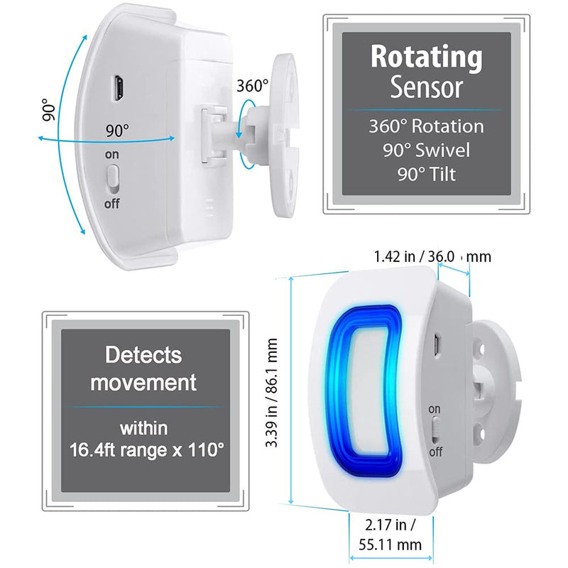 Wireless Indoor Motion Sensor Alarm, Bed Alarm and Fall Prevention for Elderly/Dementia Patients/Kids (2 Motion Detector +1 Receiver) 1 pager+2 sensor - NewNest Australia