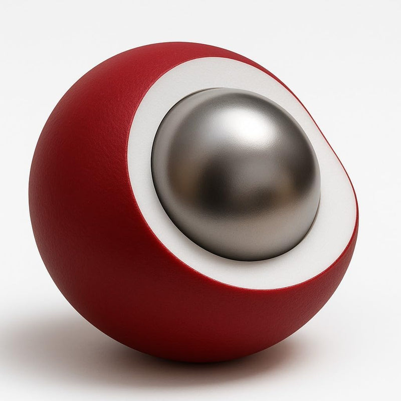 A.C.I.L. ABS-Coated Steel Balls, 17.25mm, Red, 10 grams Nylon-Steel .68, 40 Pieces