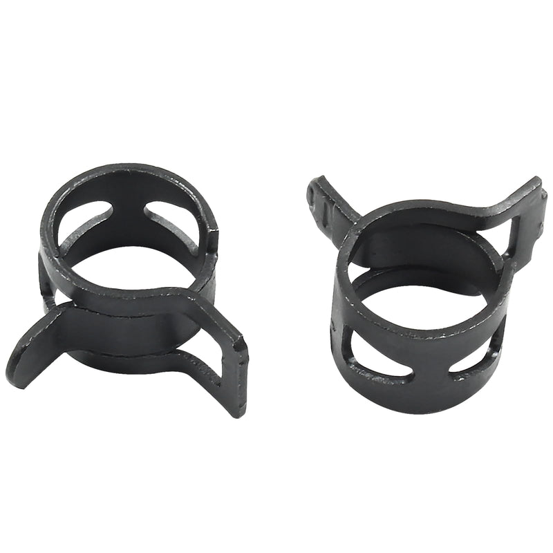 20 Pcs 3/8 Inch ID Spring Band Type Clamps, 10mm Fuel Hose Clamps Fasteners, Black Spring Hose Clip for Fuel Hose Line Water Pipe Air Tube Hose 20pcs - Black