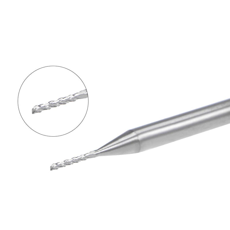 uxcell 10Pcs 0.8mm Carbide End Mill Engraving Milling Cutter CNC Router Bits for PCB Machine, 1/8" Shank 0.8mm x 5.5mm