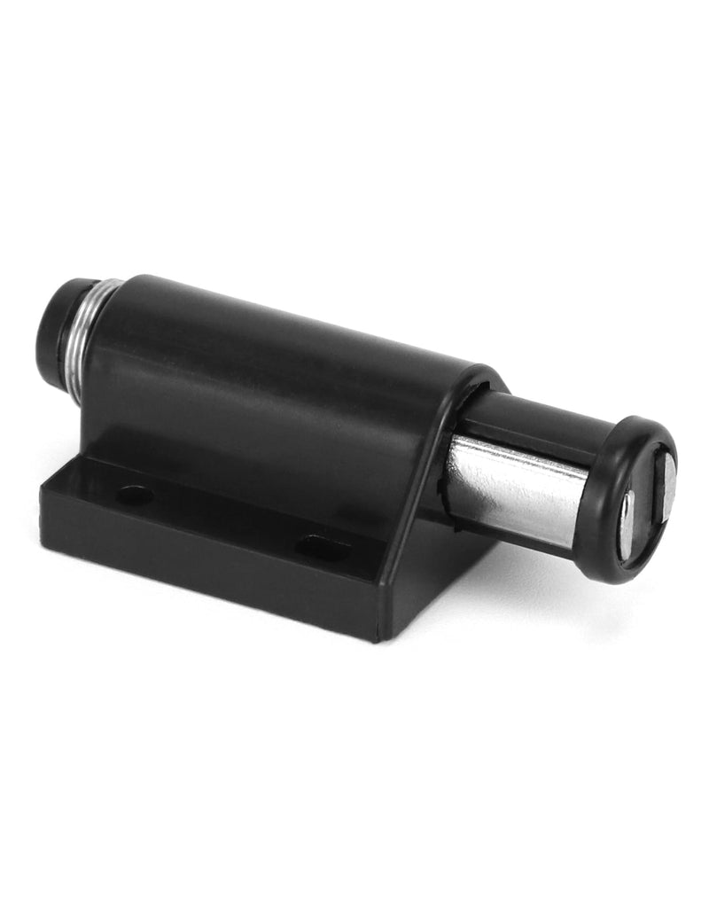 QWORK Magnetic Touch Latch -20 Pack Black Push-to-Open Magnetic Catches for Home Furniture, Glass & Wardrobe Doors, Single Round Magnetic Head - 56mm Extended Length with Mounting Screws