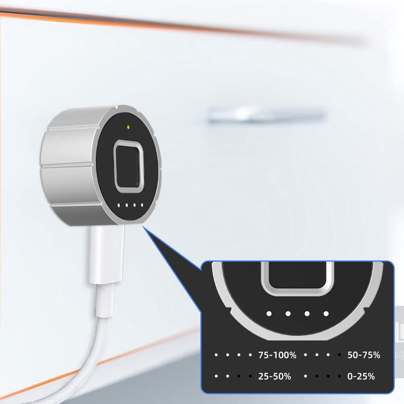 Fingerprint Drawer Lock eLinkSmart Phone App Biometric Cabinet Lock 30MM (27MM) with 3 Sizes Tubular Cam Support 20 Fingerprints 1000+ App Users iOS Watch Unlock F2 27mm