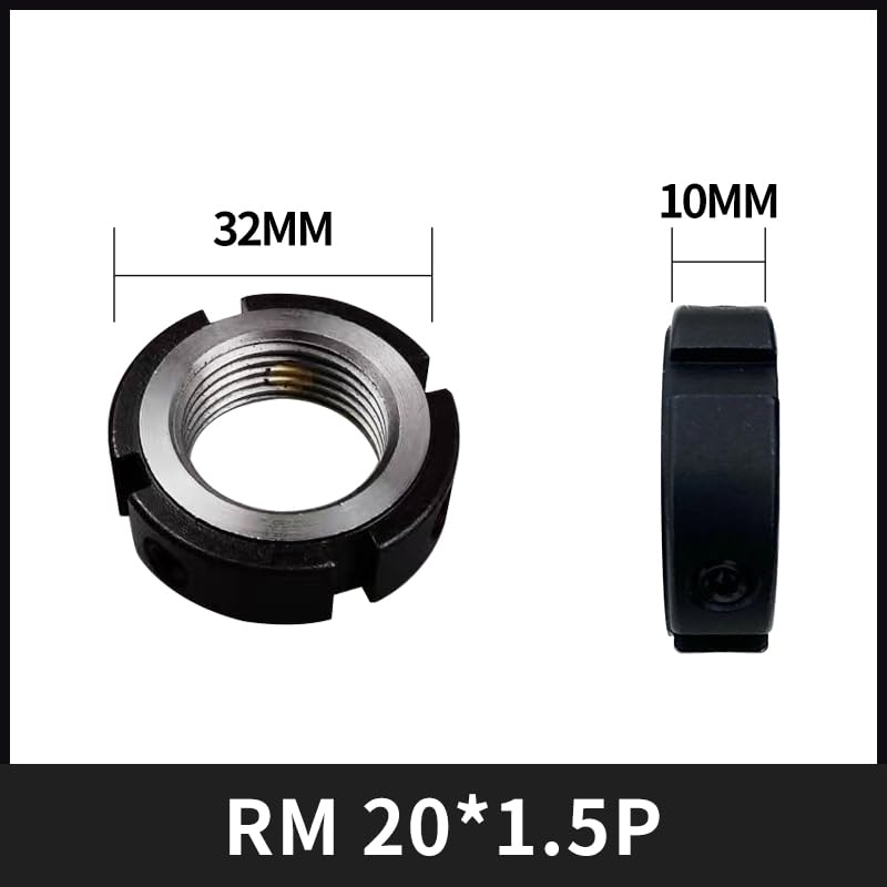5Pcs R20 Precision Lock Nut for Roller Screws,M20 x 1.5 Round Nut, 42CrMo Alloy Steel, 4H Threads, Phosphated and Lubricated - Copper Locking Screw Included M20 x 1.5 5