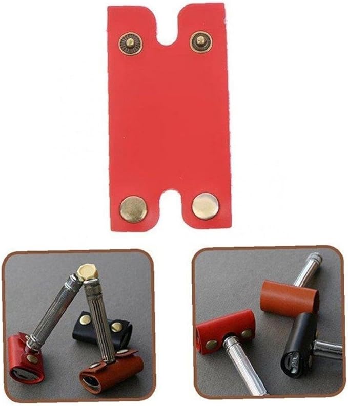 Razor Head Protector Cover Cutter Head Protector Leather Protective Cover Portable Safety Razor Protector for Travel Red - NewNest Australia