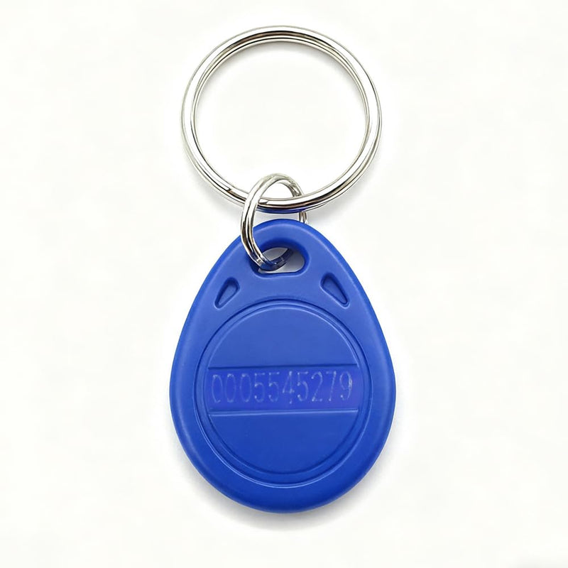 125KHz RFID Keychain Proximity ID Card Token Tag Keypad Card for Access Control System Security Lock Wholesale, Read Only (Blue) (100) 100