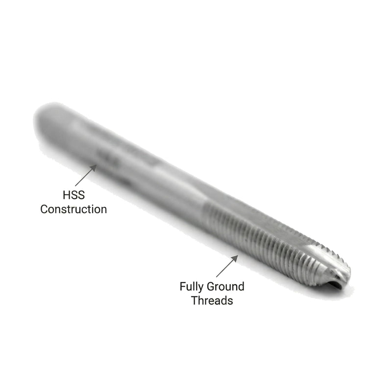 Accusize Tools - H.S.S. Metric Spiral Point Taps, American Standard, Fully Ground (Size: M5X0.8, Flute: 2) | Fully Ground Bright Finish, Right-Hand Cut, Square Shank, H Limit D4, American Standard, SPT-5M-08x10