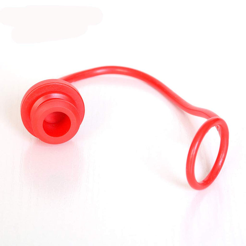 2sets ISO5765-1/4" Hydraulic Coupler Dust Cap,2 Dust Caps + 2 Plugs | Fits Sub-Compact Tractor Male + Female Hydraulic Quick connectors, Red Cap with Retention Ring Keeps Cap Attached to Hose 2 sets ISO5765-1/4"