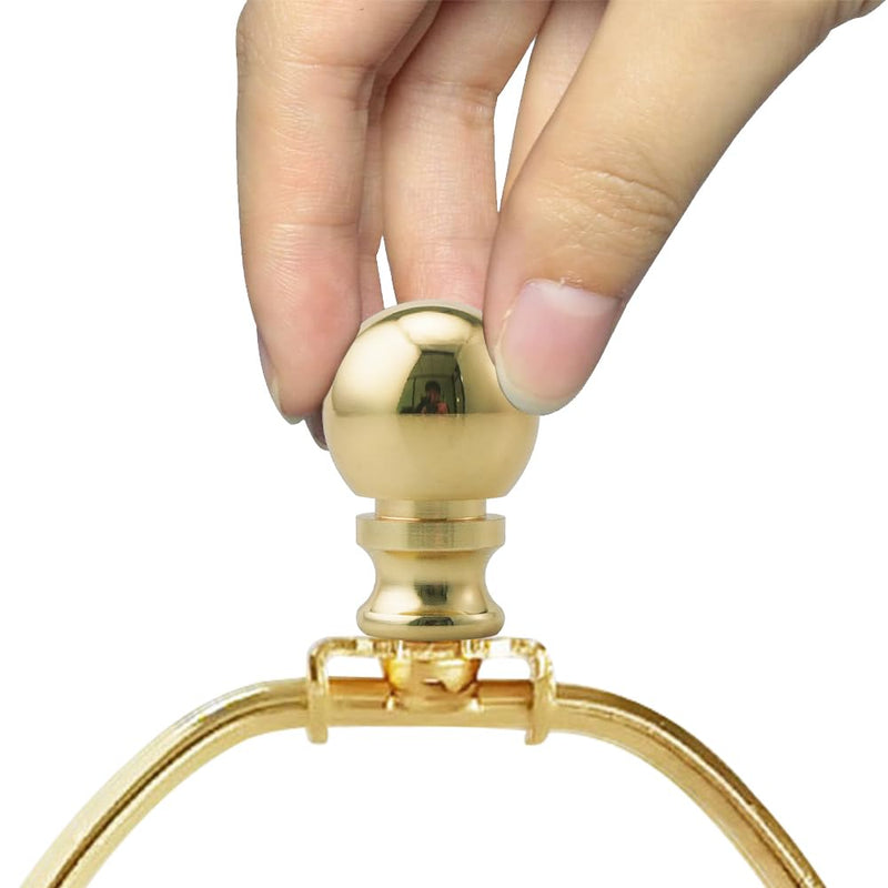 2 Pieces Lamp Finials, Gold Finial for Lamps, Lamp Shade Nut Screw Cap, Metal Knob Topper Finial, for Decorative Replacement DIY Table or Floor Light Lampshade Holder Harp Adapter 1.5inch Tall Metal