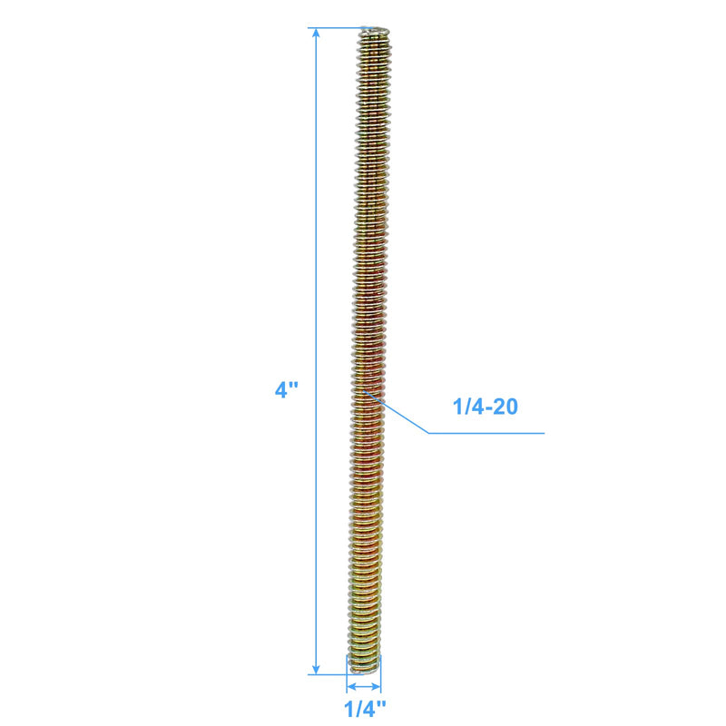 Hordion 12pcs Fully Threaded Rod 1/4"-20, 4" Length, Zinc Plated All Threaded Rods Carbon Steel Thread Screw for Furniture Assembly Fastening 1/4x4 inch - NewNest Australia