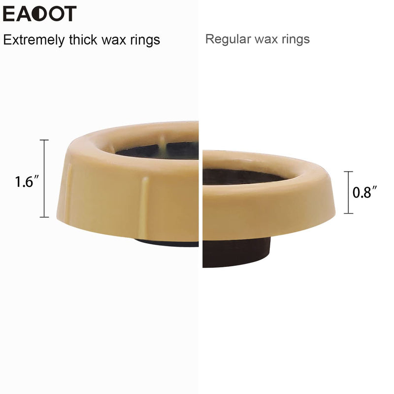 Extra Thick Toilet Wax Ring Kit for Toilet, Toilet Bowl Gasket with Flange and Solid Brass Bolts, Wax Ring for Toilet Seal for 3-Inch or 4-Inch Waste Lines