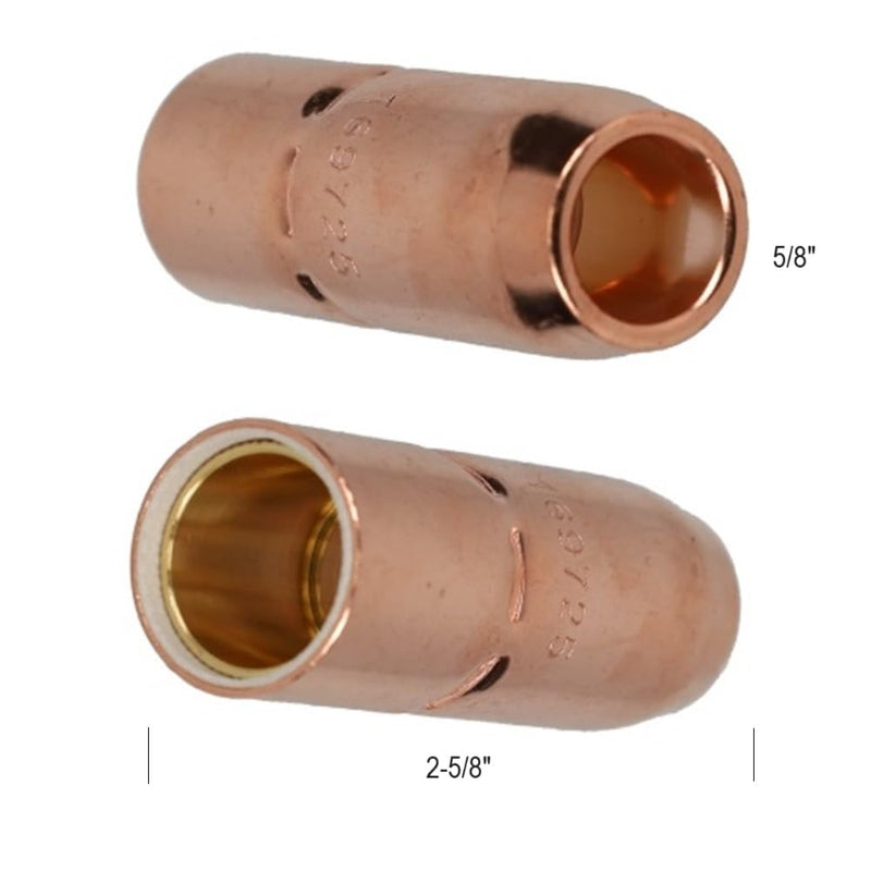 169-725 Mig Welding Nozzles 5/8" Recessed for Miller Millermatic M25 M40 and Hobart MIG Weld Gun 169725 (5 Pack) 169-725