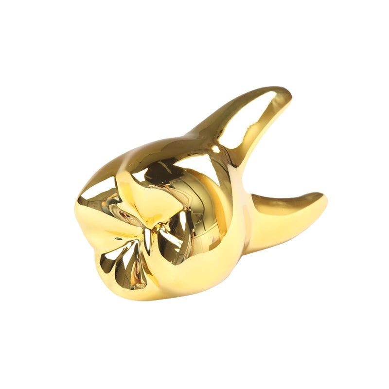Dental Teeth Modle Handicrafts Ornaments Office Tooth Model Gift | Display Decoration Clinic Desktops ,Golden Tooth shape Golden