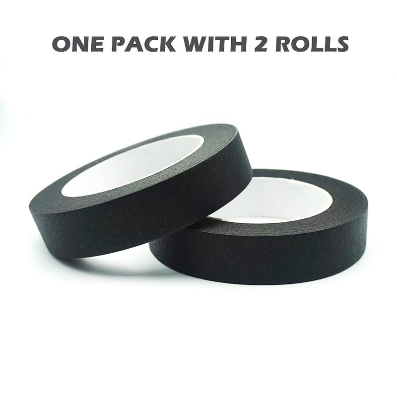Black Painters Tape 1 inch Wide, Black Masking Tape 1 inch X 55 Yards 2 Rolls, 300FT Total, Black Tape for Arts DIY Crafts Painting Labeling Decoration School Projects Home Office 1 Inch X 55 Yards,2 Rolls