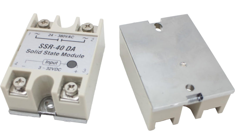 SSR-40DA Single Phase Solid State Relay 40A DC to AC Relay Input 3-32V DC to Output 24-380V AC 40A 3PCS 40DA