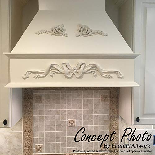 Ekena Millwork 46"W x 9"H x 1 1/8"P Medway Center with Scrolls Onlay