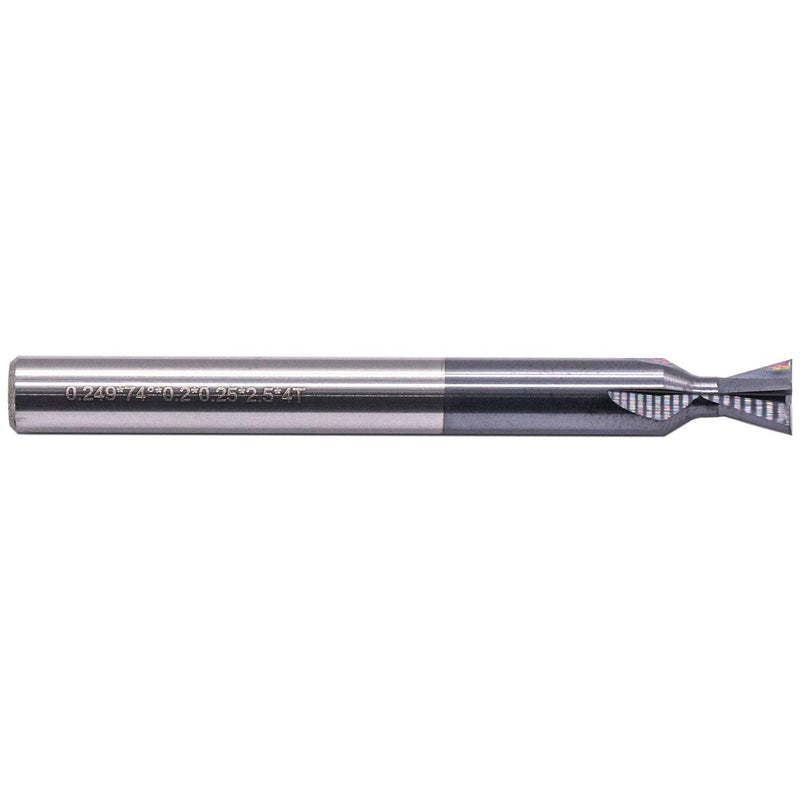 BestParts High Performance Solid Carbide End Mill, Dovetail Mill Cutter - AlTiN Coated, 4 Flute, 74 Degree, 1/4" Shank Diameter, 1/4" Length of Cut, 2-1/2" Overall Length