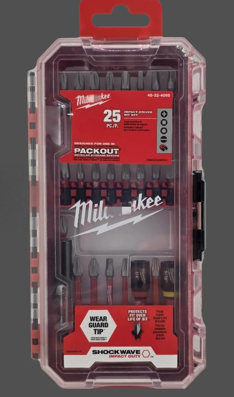 Shockwave Impact Duty Drill Driver Bit Set 25 pcs PACKOUT 48-32-4095，Replacement for Milwaukee OEM