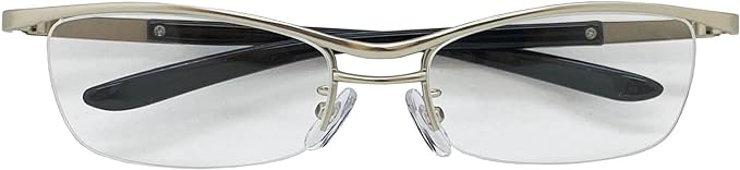 [Face Trick glasses] Cool Reading Glasses Metal Nyroll UV400 Clear Anti-fog Treated Reading Glasses Lenses/Blue Light Cut Sabae Manufacturer High Performance Lens Reading Glasses Silver Matte Frame RGC0022-9 - NewNest Australia