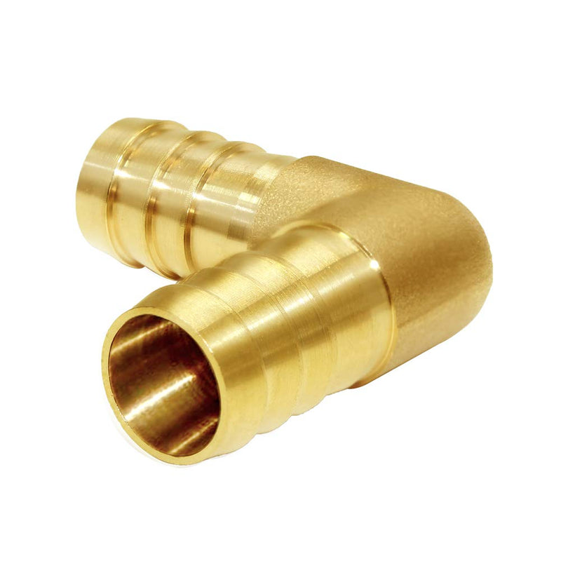 Joywayus 2Pcs 1/2" Hose ID/Hose Barb 90 Degree L Right Angle Elbow Union Brass Fitting Water/Fuel/Air 2