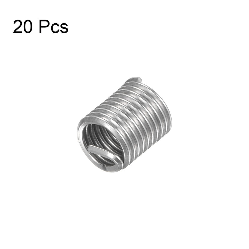 HARFINGTON 20pcs Wire Thread Inserts M8 x 1.25 2D 304 Stainless Steel Helical Coiled Wire Threaded Sleeve