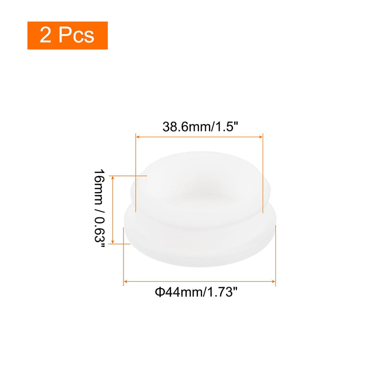 MECCANIXITY Silicone Snap in Locking Hole Plugs,Rubber Panel Seal Cover Flush Type Panel Round for Kitchen Rubber Bulkheads Waterproof Sealing Plugs 38.6mm/1.5 Inch Diameter White,Pack of 2