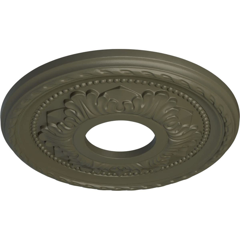 Ekena Millwork CM12PMWHF 12 1/8"OD X 3 1/2"ID X 1"P Palmetto Ceiling Medallion Fits Canopies Up to 4 7/8", Witch Hazel Witch Hazel (Flat Finish)