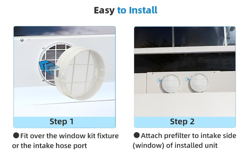 Washable Hose Pre-Filter for Portable Air Conditioner, 5’’ Diamiter 1 Pack White