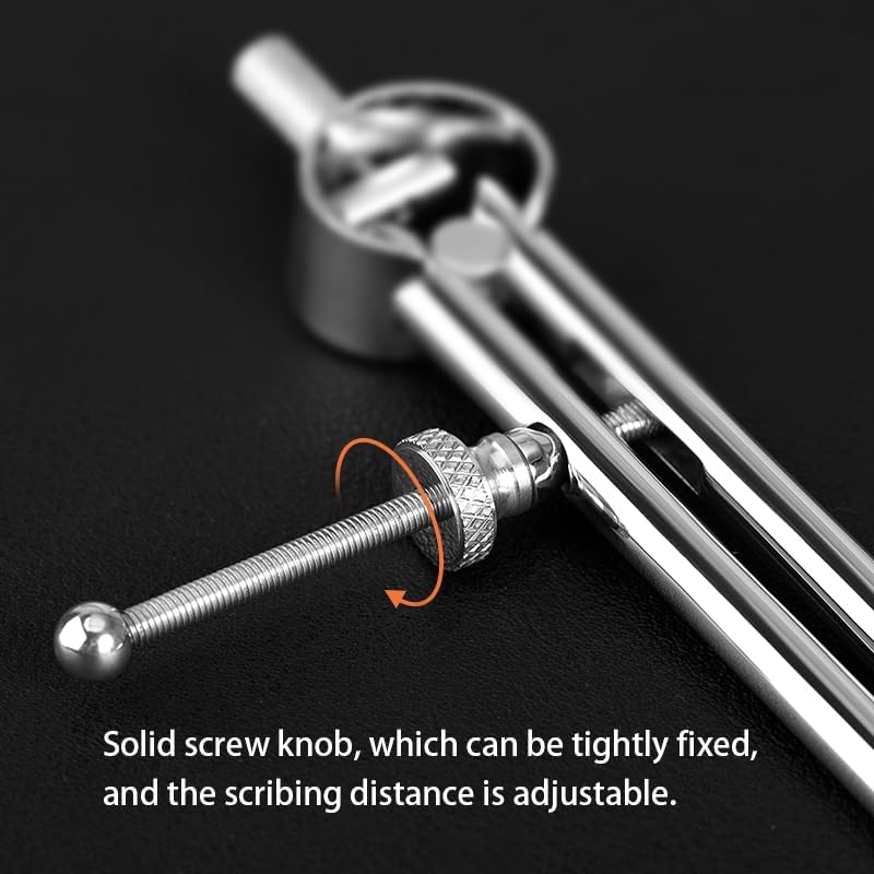 WUTA Spring Wing Divider 304 Stainless Steel Precision Scriber Caliper Tool Metal Dividers Adjustable Spacing Compass High Polished Round Leg for Drawing Circles, Leather Craft, Jewelry Design (Small) wt-wing