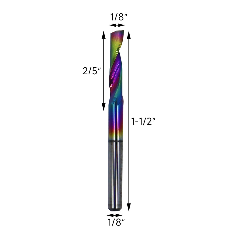 5Pcs 1/8in Solid Carbide 1Flute End Mill,DLC(Ta-C) Coated, Single Flute Bits Tool for Soft Material Such As Plastics,Aluminum, Copper, and Brass