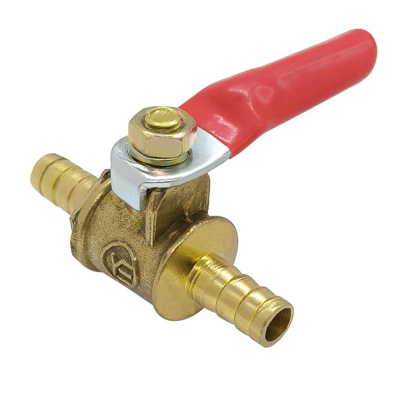 Hooshing 2PCS 1/4" Hose Barb Ball Valve Brass Shut Off with Clamps Pipe Tube Fitting for Water Oil Fuel 2
