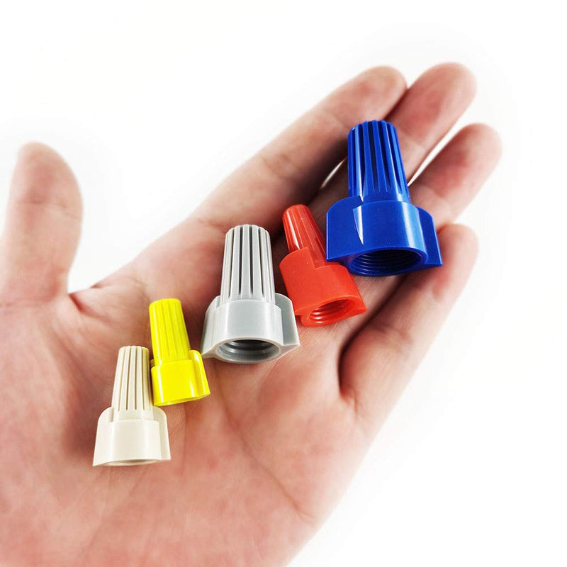 50Pcs Electrical Wire Connectors Twist Caps,Winged Screw Nuts Kit with Spring Insert for HVAC,6-22 AWG Winged Screw