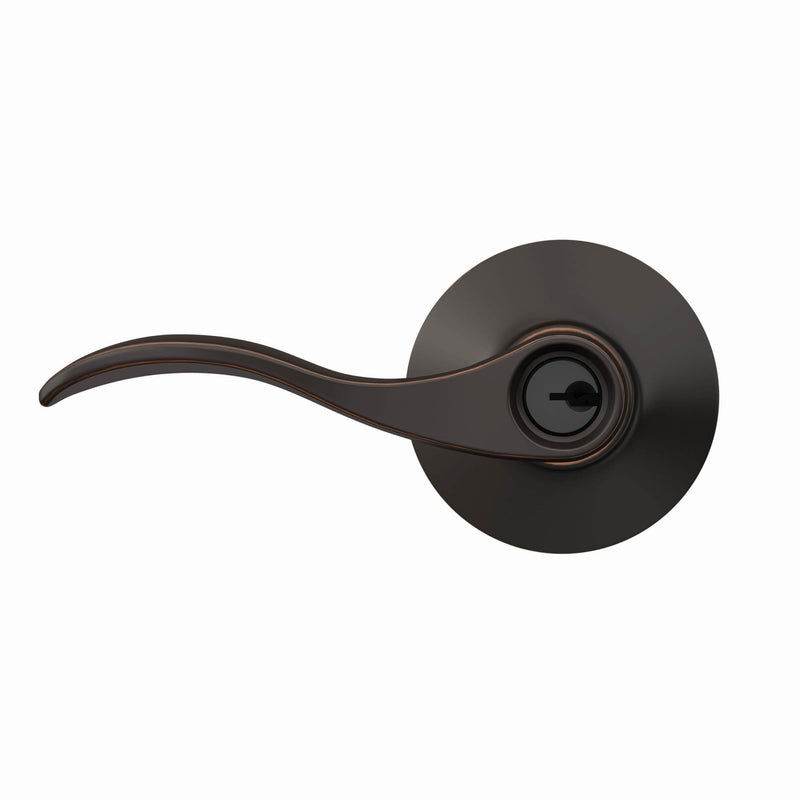 Schlage F51A ACC 716 Accent Door Lever, Keyed Entry Lock, Aged Bronze